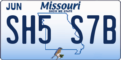 MO license plate SH5S7B
