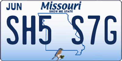 MO license plate SH5S7G