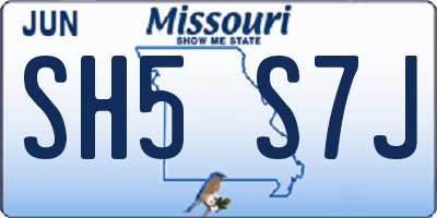 MO license plate SH5S7J