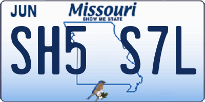 MO license plate SH5S7L