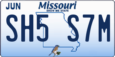 MO license plate SH5S7M