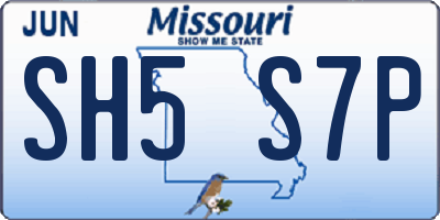 MO license plate SH5S7P