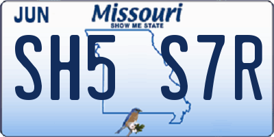MO license plate SH5S7R