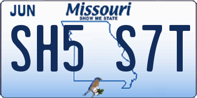 MO license plate SH5S7T