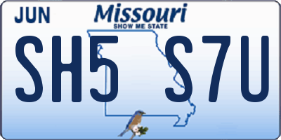 MO license plate SH5S7U