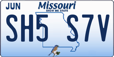 MO license plate SH5S7V