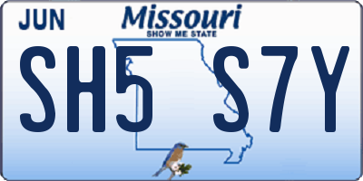 MO license plate SH5S7Y