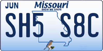 MO license plate SH5S8C