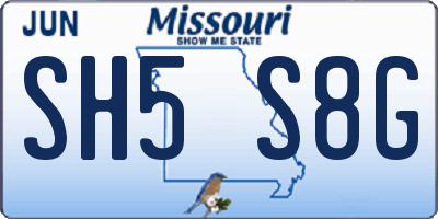 MO license plate SH5S8G