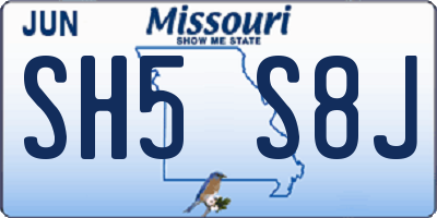 MO license plate SH5S8J
