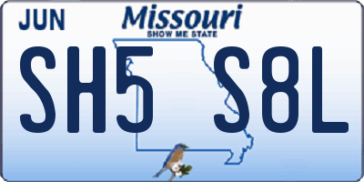 MO license plate SH5S8L