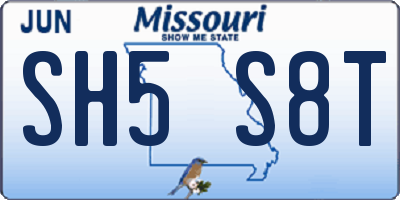 MO license plate SH5S8T
