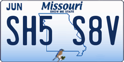MO license plate SH5S8V