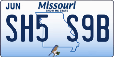 MO license plate SH5S9B