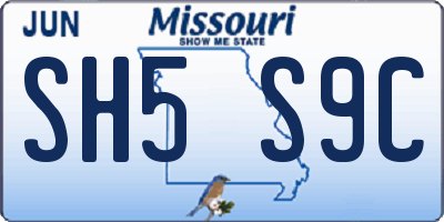 MO license plate SH5S9C