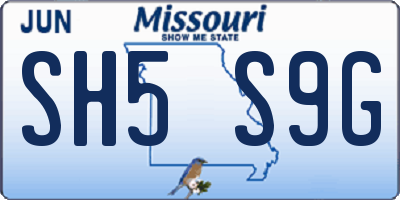 MO license plate SH5S9G