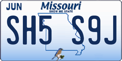 MO license plate SH5S9J
