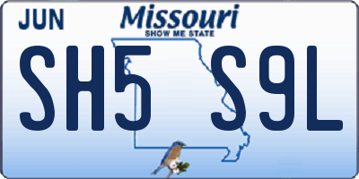 MO license plate SH5S9L