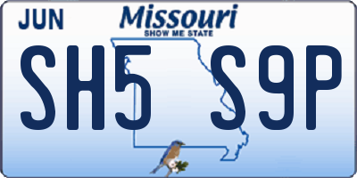 MO license plate SH5S9P