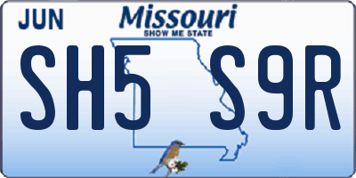 MO license plate SH5S9R