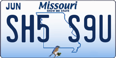 MO license plate SH5S9U