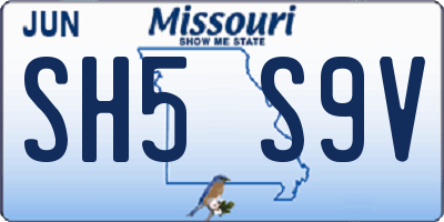 MO license plate SH5S9V
