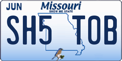 MO license plate SH5T0B