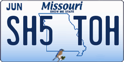 MO license plate SH5T0H