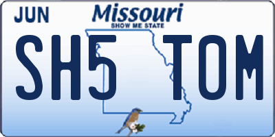 MO license plate SH5T0M