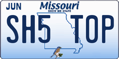 MO license plate SH5T0P