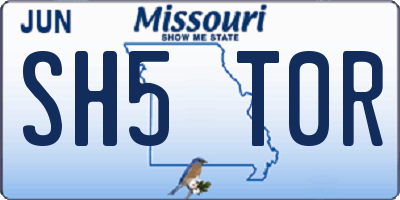 MO license plate SH5T0R