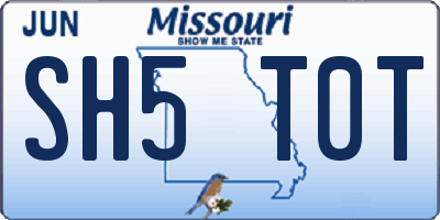 MO license plate SH5T0T
