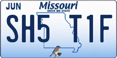 MO license plate SH5T1F