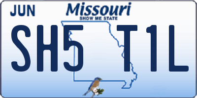 MO license plate SH5T1L