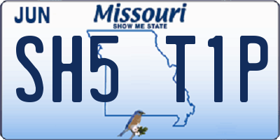 MO license plate SH5T1P