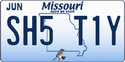 MO license plate SH5T1Y