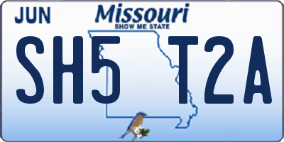 MO license plate SH5T2A