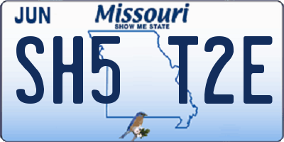 MO license plate SH5T2E