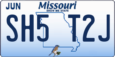 MO license plate SH5T2J