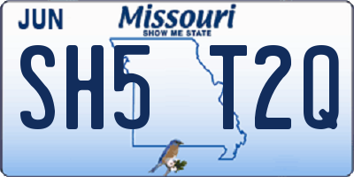 MO license plate SH5T2Q