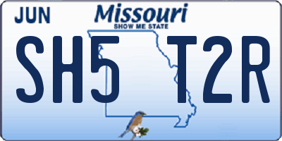 MO license plate SH5T2R