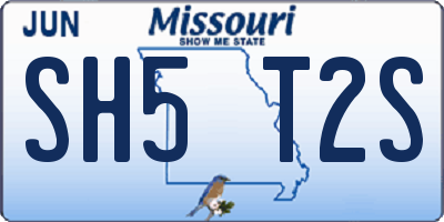 MO license plate SH5T2S