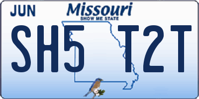 MO license plate SH5T2T