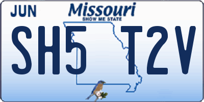 MO license plate SH5T2V