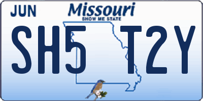 MO license plate SH5T2Y