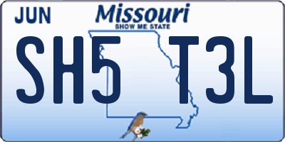 MO license plate SH5T3L
