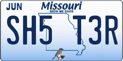 MO license plate SH5T3R