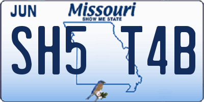 MO license plate SH5T4B
