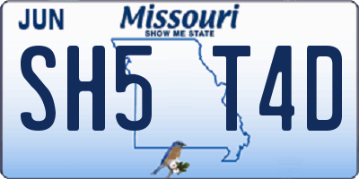 MO license plate SH5T4D