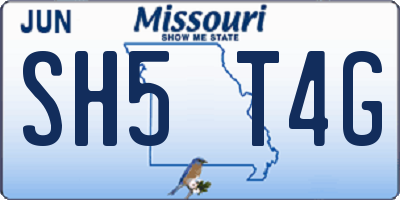 MO license plate SH5T4G